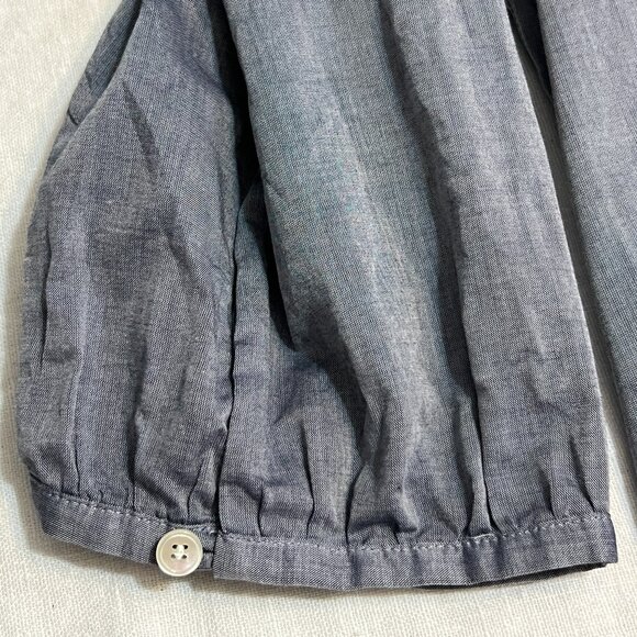 Talbots Gray Ruffle Blouse - Picture 4 of 8